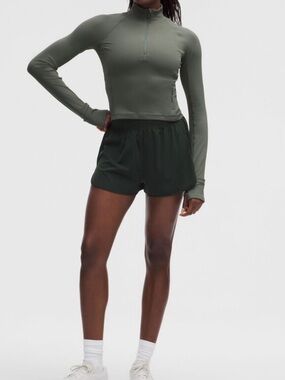 lululemon athletica Olive Green cropped top